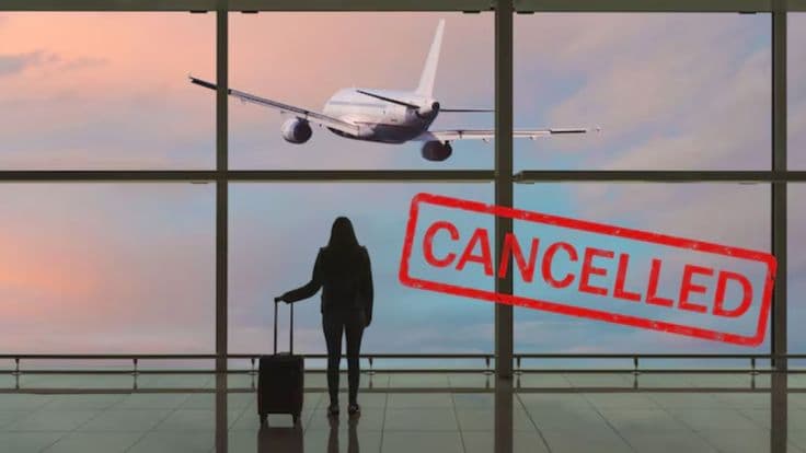 Flight cancellation at airport